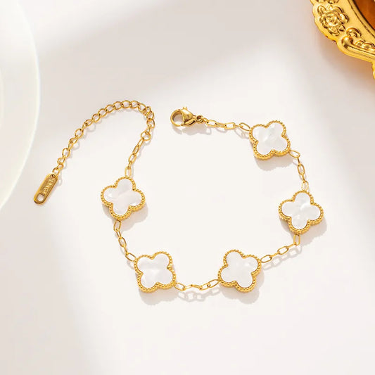 304-Stainless-Steel-18K-Gold-Plated-Elegant-Glam-Luxurious-Plating-Inlay-Four-Leaf-Clover-Acrylic-Rings-Bracelets-Necklace-1.webp