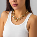 Wholesale Jewelry Vintage Style Geometric Round Plastic Iron Tassel Plating Necklace