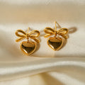1-Pair-Elegant-Simple-Style-Heart-Shape-Bow-Knot-Plating-304-Stainless-Steel-18K-Gold-Plated-Drop-Earrings