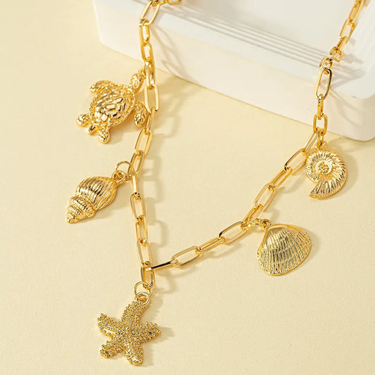 1-Piece-Vacation-Tortoise-Starfish-Shell-Alloy-Plating-Women-s-Pendant-Necklace-5