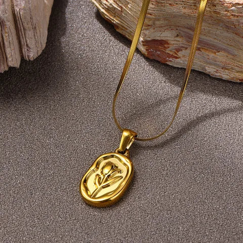 Wholesale-Jewelry-Luxurious-Queen-Classic-Style-Flower-Bow-Knot-304-Stainless-Steel-Ball-Chain-Cable-Chain-Snake-Chain-Pendant-Necklace