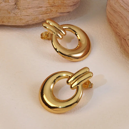 1-Pair-Elegant-Streetwear-Circle-304-Stainless-Steel-Imitation-Gold-Ear-Studs-5