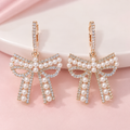 Bow Daisy Drop Long earrings
