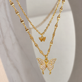 Butterfly Double Layer Necklace