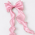 Bow knot organza rhinestone hair clip