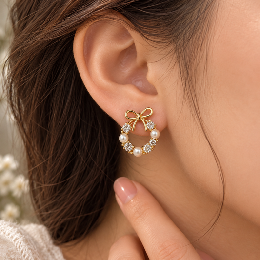 Bow Round Studs