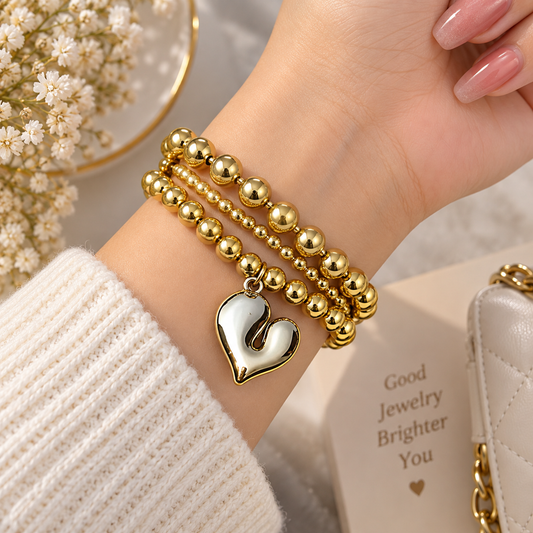 Crooked Heart Bracelet Stack