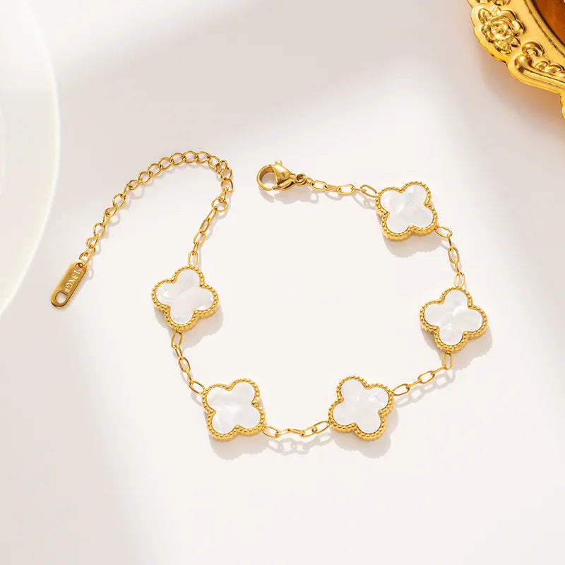 304-Stainless-Steel-18K-Gold-Plated-Elegant-Glam-Luxurious-Plating-Inlay-Four-Leaf-Clover-Acrylic-Rings-Bracelets-Necklace-1.webp