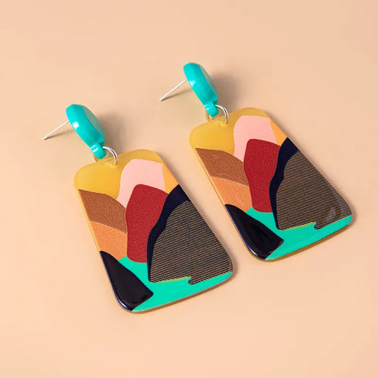 Christmas-Cartoon-Style-Fashion-Graffiti-Printing-Arylic-Acrylic-Earrings-Ear-Studs