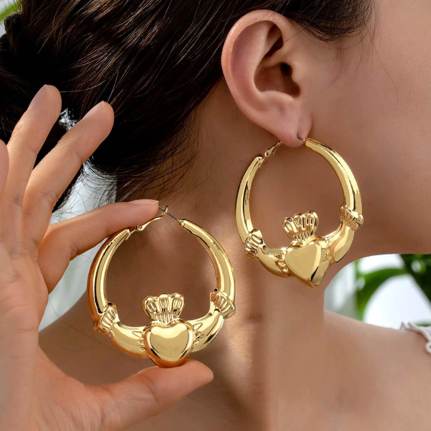 1 Pair Simple Style Classic Style Geometric Alloy Hoop Earrings