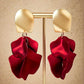 1 pair elegant luxurious leaf arylic alloy drop earrings