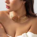 Wholesale-Jewelry-Vintage-Style-Exaggerated-Classic-Style-Round-Iron-Layered-Necklace