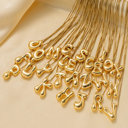Wholesale-Jewelry-Hip-Hop-Simple-Style-Letter-Titanium-Steel-18K-Gold-Plated-Plating-Pendant-Necklace
