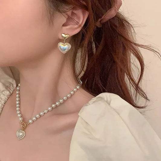Elegant-Heart-Shape-Imitation-Pearl-Alloy-Beaded-Plating-Inlay-Rhinestones-Pearl-Women-s-Pendant-Necklace-2