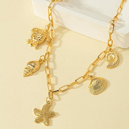 1-Piece-Vacation-Tortoise-Starfish-Shell-Alloy-Plating-Women-s-Pendant-Necklace-5