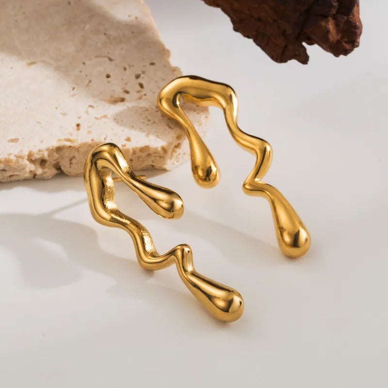 1-Pair-IG-Style-French-Style-Simple-Style-Irregular-Heart-Shape-Solid-Color-Oil-Pressure-Plating-304-Stainless-Steel-18K-Gold-Plated-Ear-Studs-3