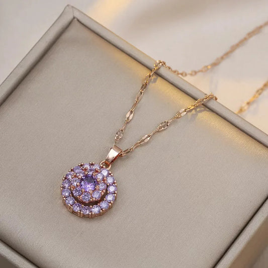Wholesale-Jewelry-Simple-Style-Classic-Style-Geometric-Flower-Titanium-Steel-Diamond-Pendant-Necklace-cable-chain (8)