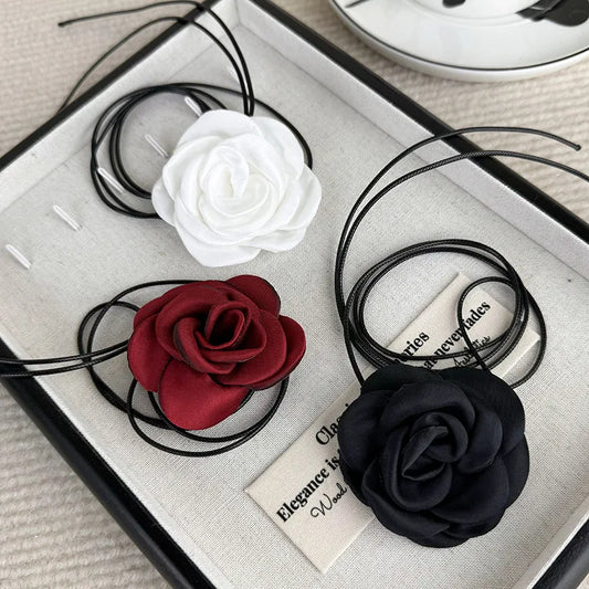 Elegant-Glam-Flower-Cloth-Choker-Wholesale