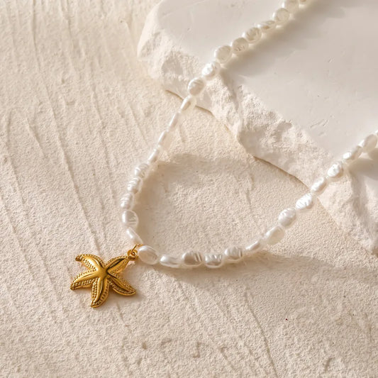 Wholesale-Jewelry-Simple-Style-Classic-Style-Heart-Shape-304-Stainless-Steel-Artificial-Pearl-Plating-Pendant-Necklace-Beaded-Chain