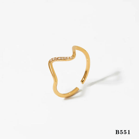 Wholesale-Jewelry-Casual-Waves-Solid-Color-316-Stainless-Steel-Diamond-16K-Gold-Plated-White-Gold-Plated-Gold-Plated-Inlay-Rings