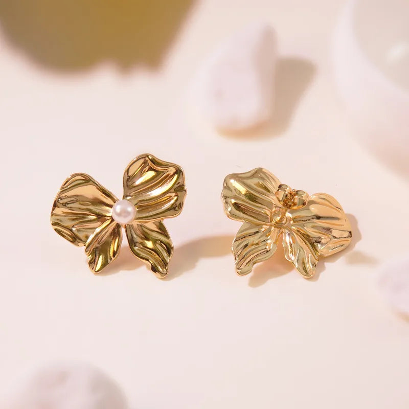 1-Pair-Fairy-Style-Cute-Simple-Style-Bow-Knot-304-Stainless-Steel-Imitation-Gold-Ear-Studs-6