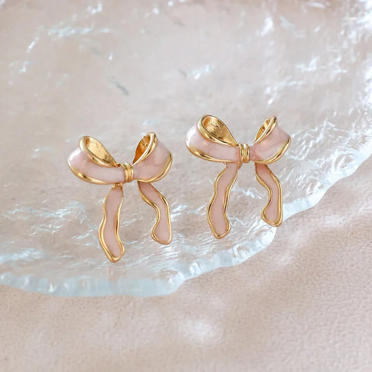 1-Pair-Princess-Cute-Bow-Knot-Alloy-Ear-Studs