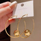 1-Pair-Streetwear-Ball-Plating-Alloy-Hoop-Earrings
