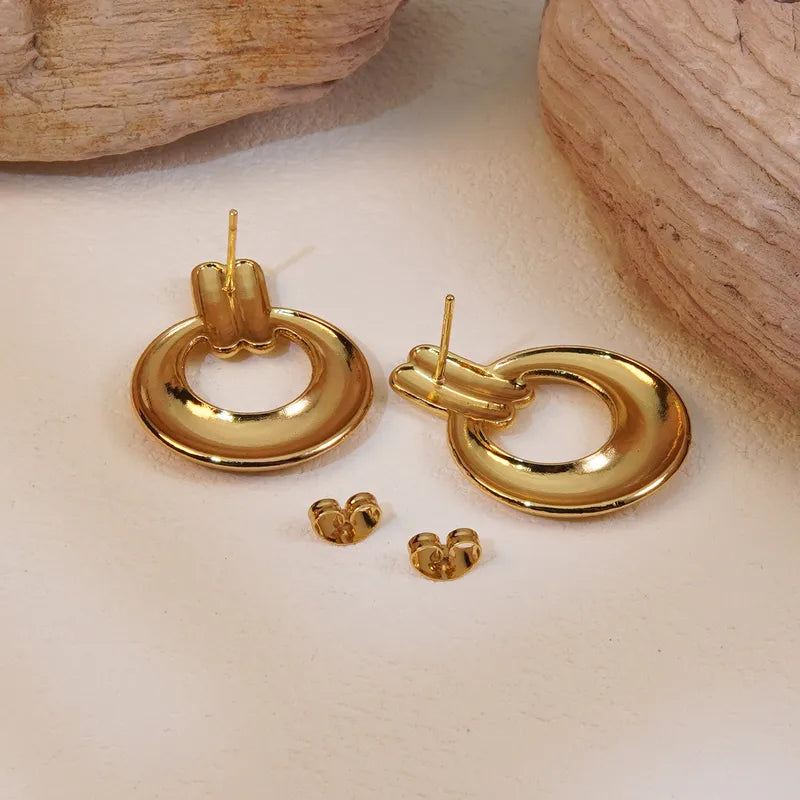 1-Pair-Elegant-Streetwear-Circle-304-Stainless-Steel-Imitation-Gold-Ear-Studs-6
