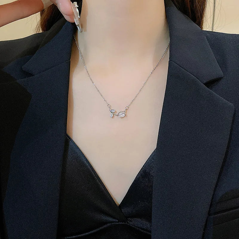 Sweet-Tulips-Rhinestones-667-Stainless-Steel-Alloy-Cable-Chain-Pendant-Necklaces-Wholesale-5