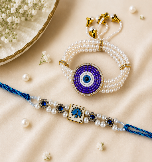 Evil Eye Bhai Bhabhi Rakhi Set