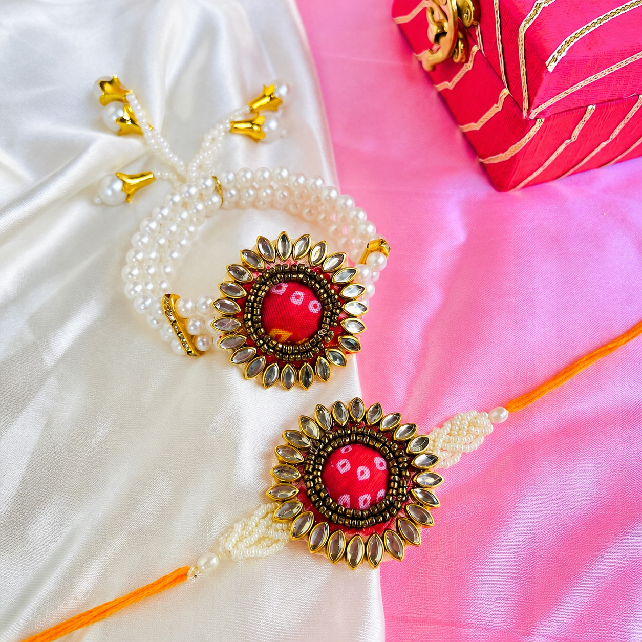 Pearl Rakhi Set for Brother Online 