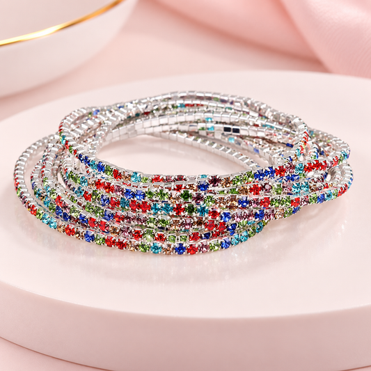 basic geometric zircon rhinestones women's bracelets 1 piece