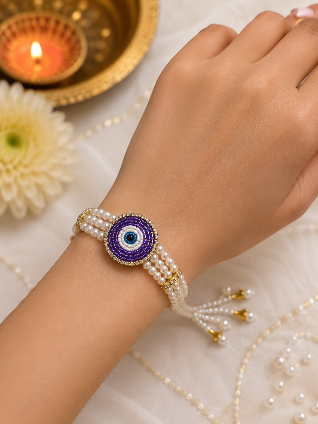 Evil Eye Bhai Bhabhi Rakhi Set