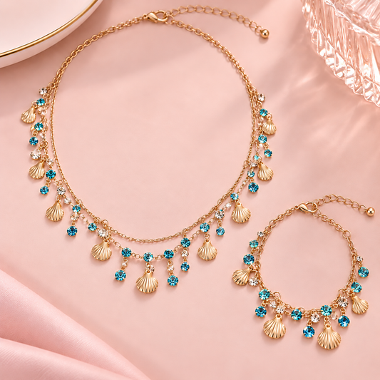 Beach Wear Necklace and Bracelet Set