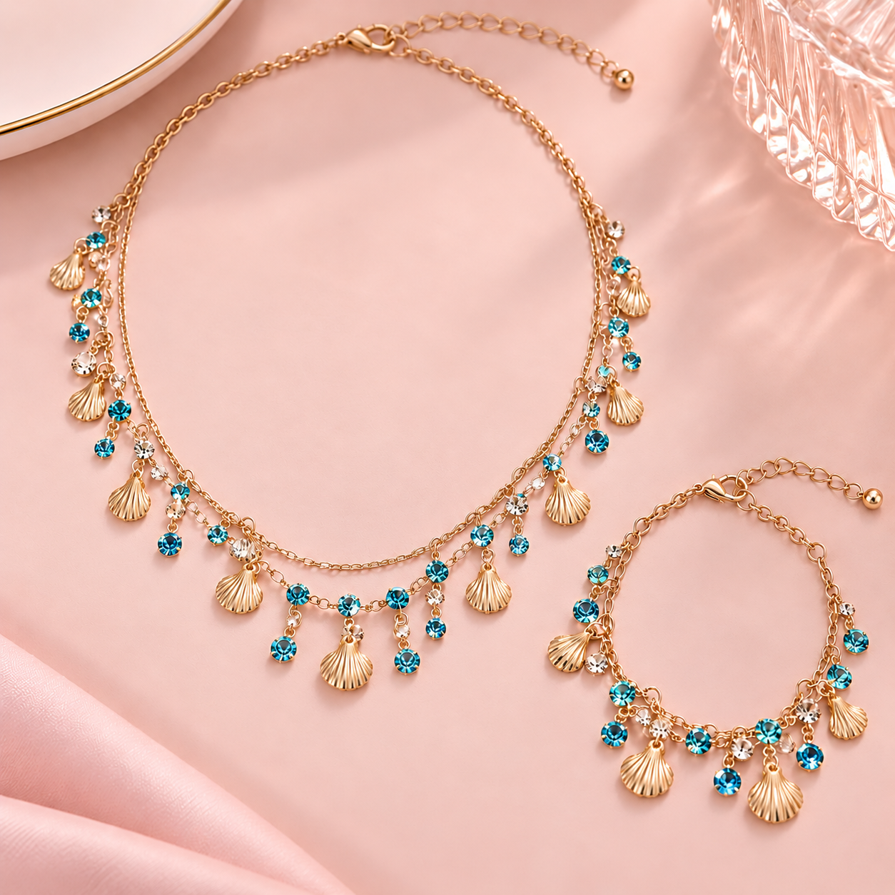 Beach Wear Necklace and Bracelet Set