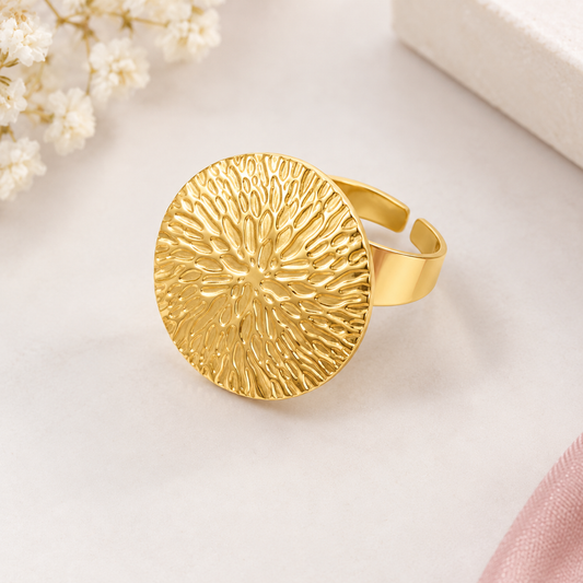 Classy Round shape Adjustable Stainless steel Ring