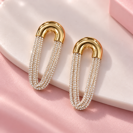 Celestial Gold U Shaped Earrings
