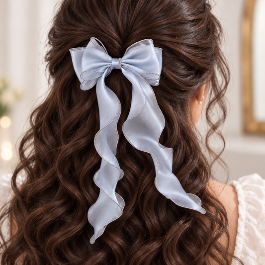 bow knot organza hair clip