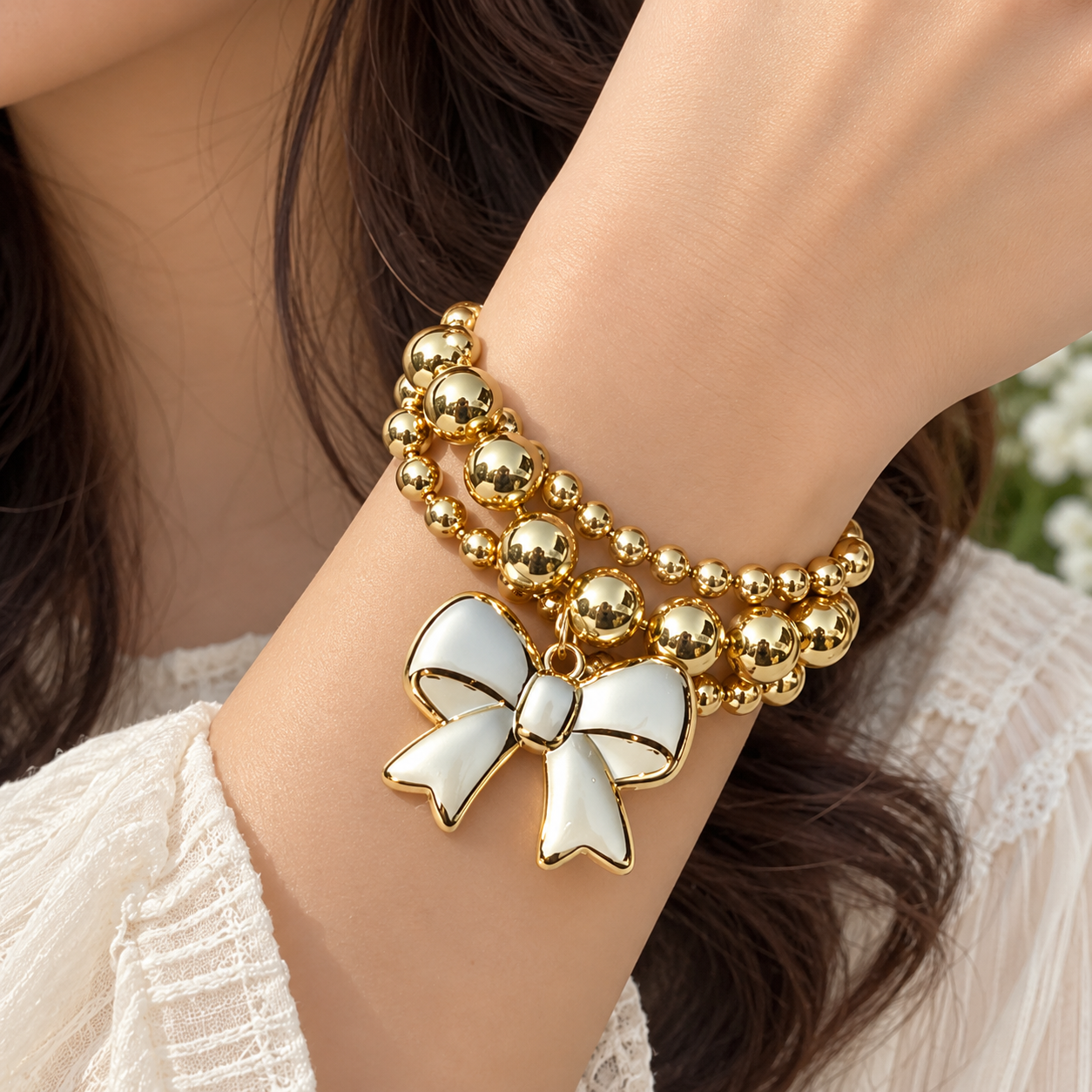 Bowknot Bracelet Stack Beads Jewellery