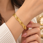 Cool Style Solid Color Stainless Steel 18K Gold Plated Bracelets