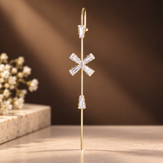Cross Diamond Single Ear cuff