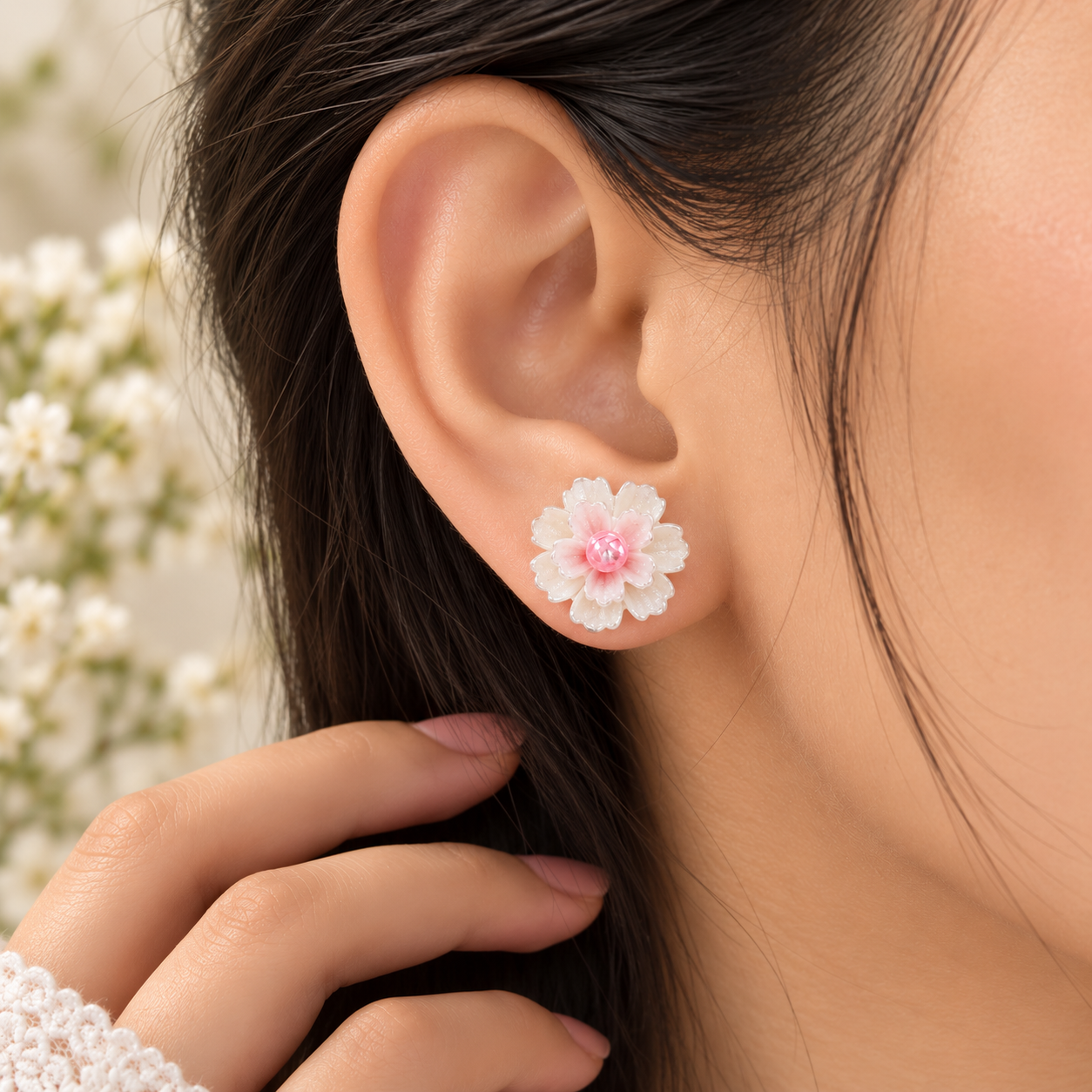 Cute flower stud