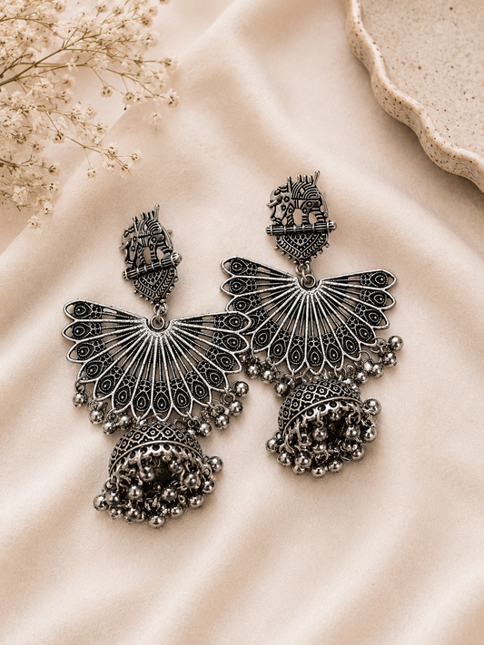 Afghani Tribal Oxidised Dangler Earrings
