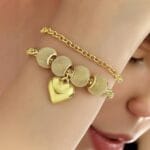Gold Bracelet with A Heart Charm