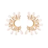 C Shape Pearl Zircon Studs - Image 2
