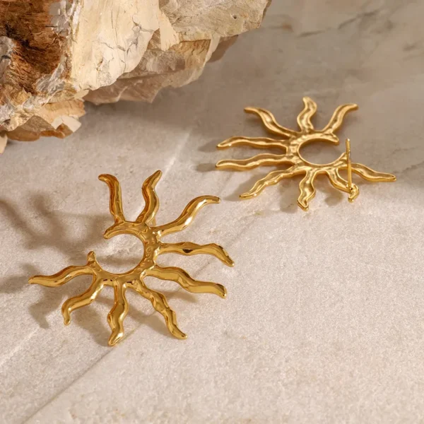 Sun Style Oversize Anti Tarnish Studs - Image 2