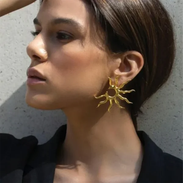 Sun Style Oversize Anti Tarnish Studs - Image 4