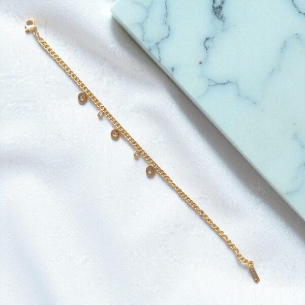 Elegant Gold-Plated Charm Bracelet