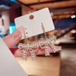 Bow Daisy Drop Long earrings