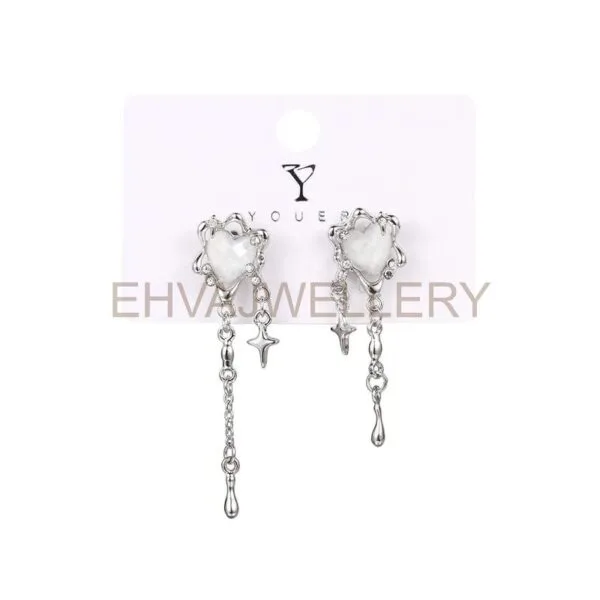 Daisy Heart Long Earrings - Image 3